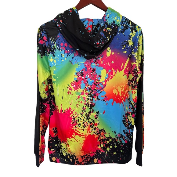 Abstract Splatter Sweatshirt Hoodie XL - Picture 2 of 4